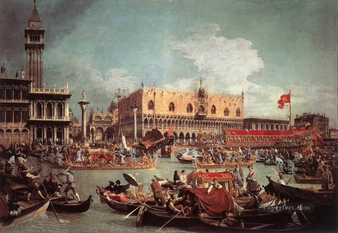 The Bucintoro Returning To The Molo On Ascension Day Canaletto Oil Paintings